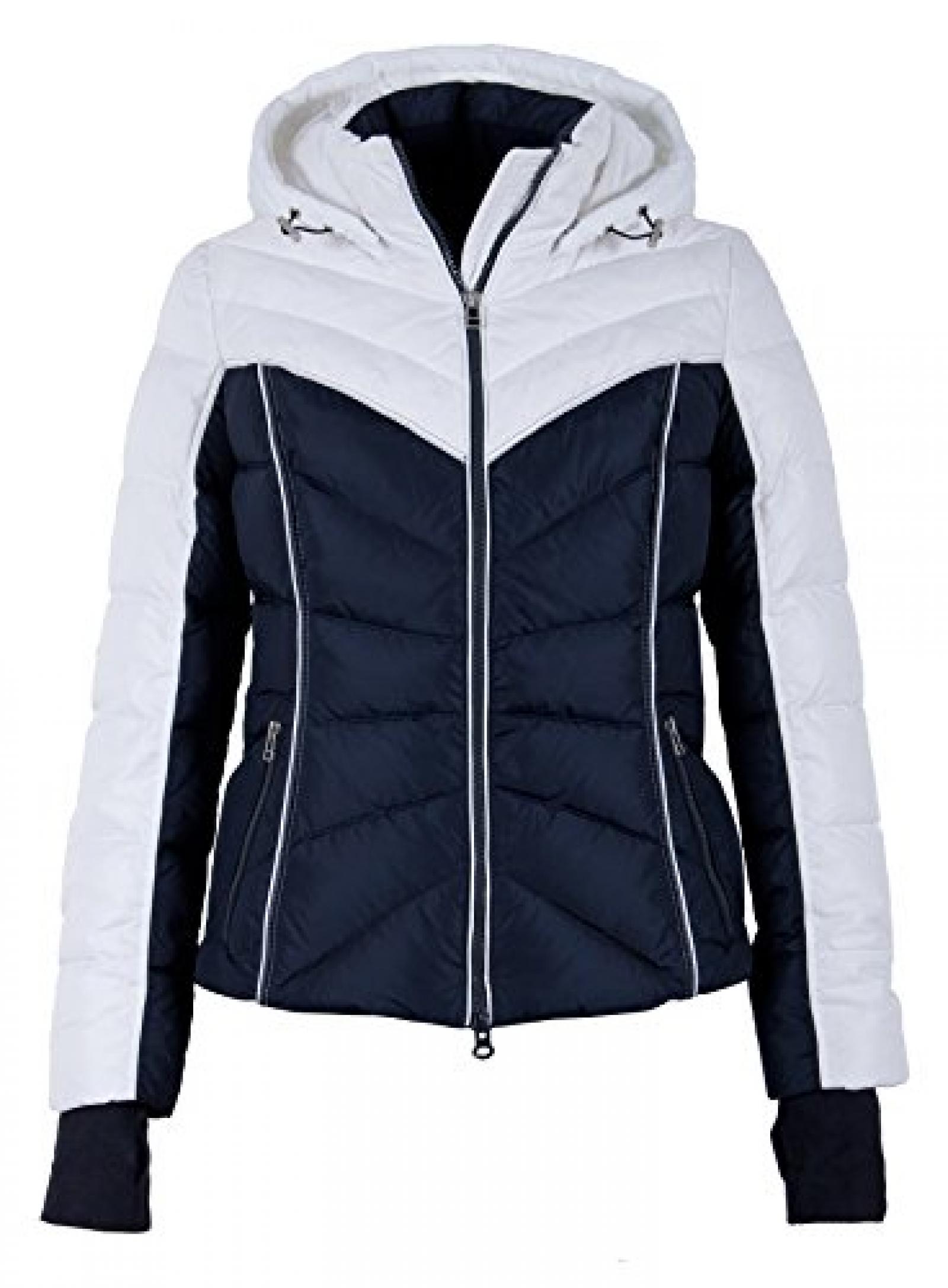 Q117 Damen Daunenjacke Skijacke "SNOWIMAGE" mit Kapuze blau / weiss Q117 Damen Daunenjacke Skijacke "SNOWIMAGE" mit Kapuze blau / weiss